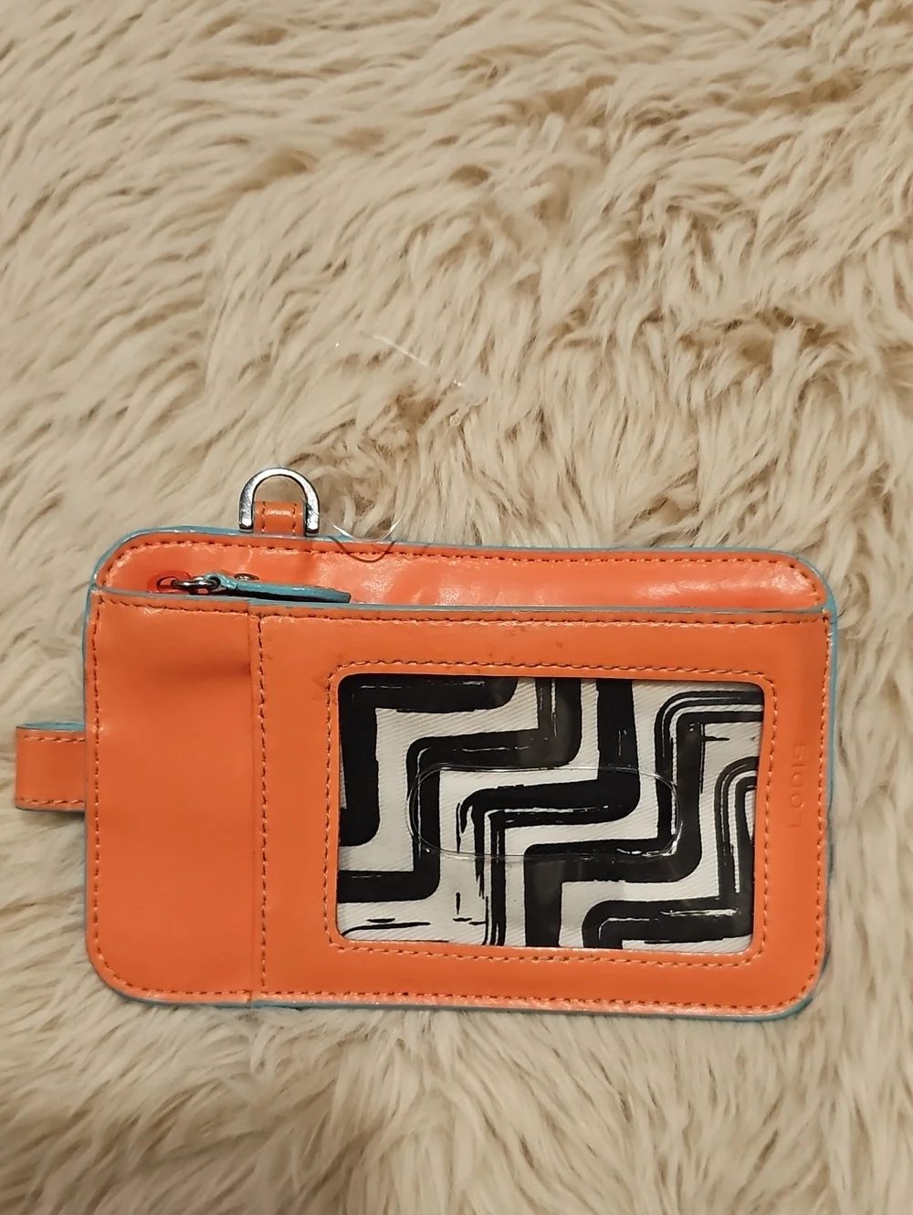 Lodis Salmon & Teal Card Holder Zip Wallet